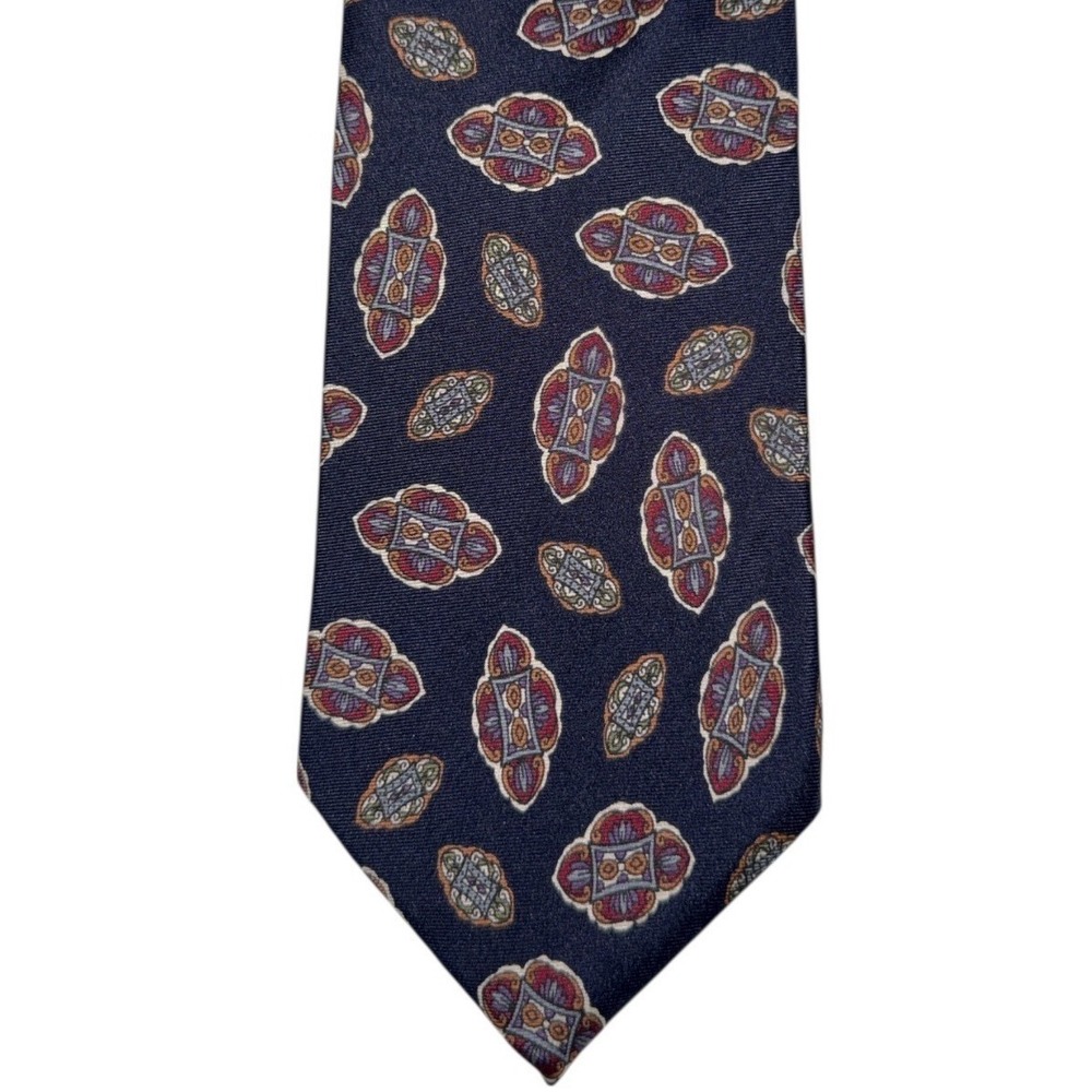 Vintage Henry Miller Hartford Italian Silk Tie – Hand Made in Italy – 58"‎